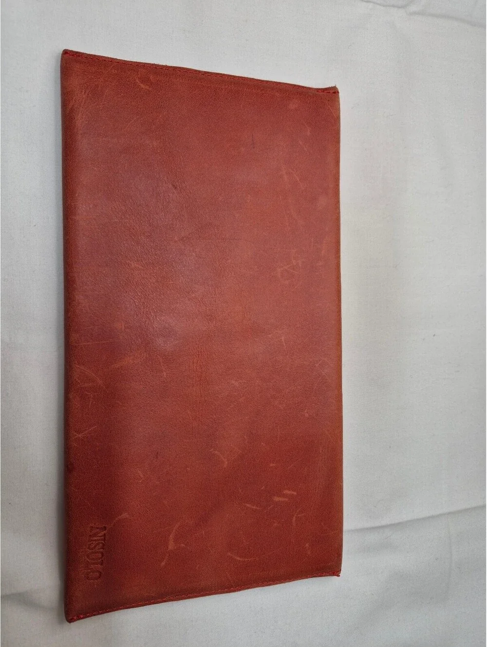 Nisolo Brown Leather Envelope Clutch Wallet with Snap Closure B454